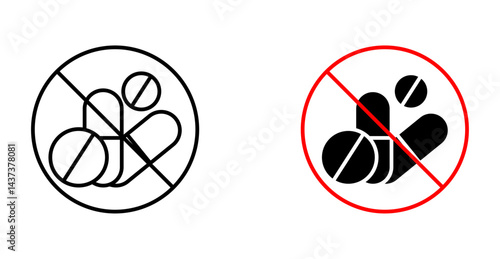 Stop using illegal drugs signs and symbol vector design