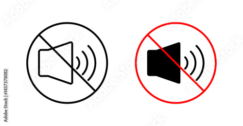 No sound signs and symbol vector design