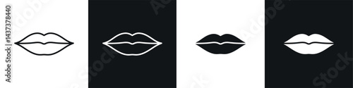 Lips icon sign and symbol vector design