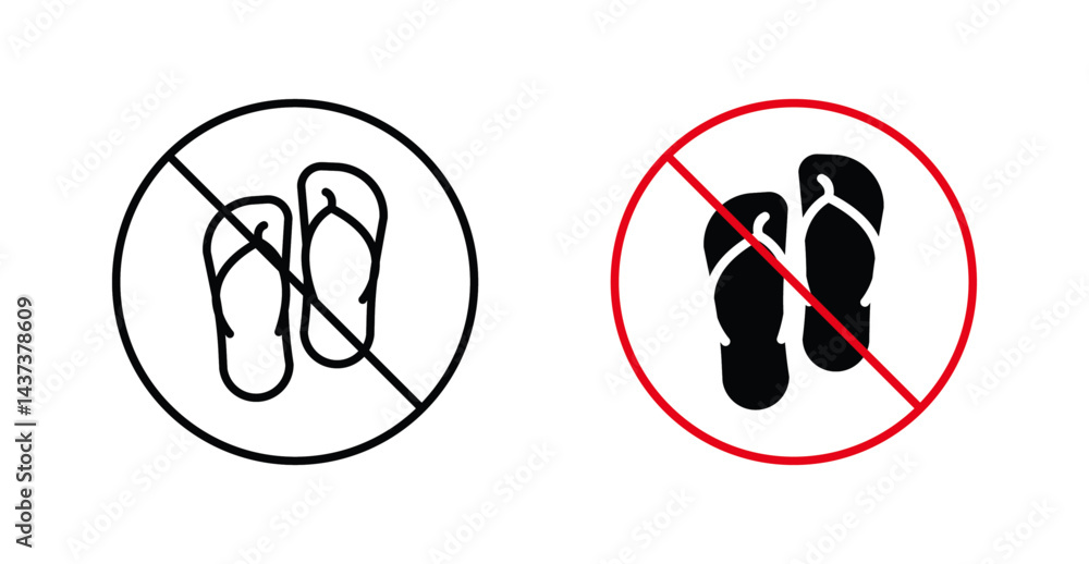 No sandals signs and symbol vector design No sandals signs and symbol vector design