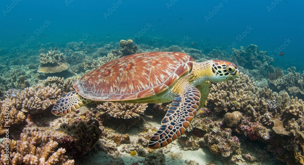 Fototapeta premium Sea turtle in coral reef