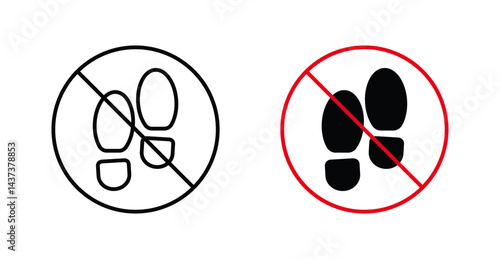 No foot print signs and symbol vector design