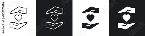 Heart and hands icon sign and symbol vector design