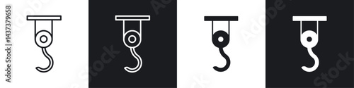 Winch hook icon sign and symbol vector design