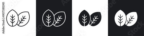 Tobacco leaves icon sign and symbol vector design