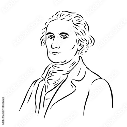James Madison Outline SVG Design