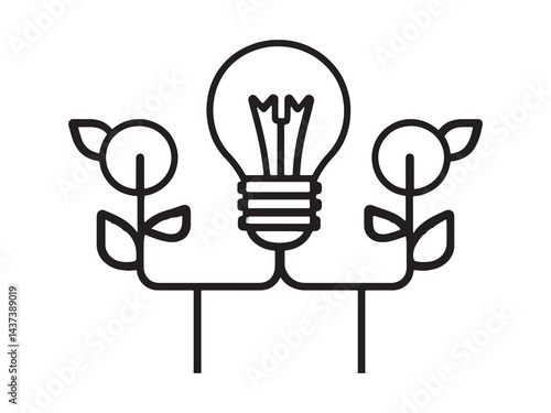 Energy Conservation Icon line art icon illustration design