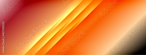 Gradient background features warm colors. Diagonal stripes create dynamic visual effect. Smooth transitions between shades present modern aesthetic.