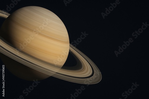 土星と宇宙空間の背景素材