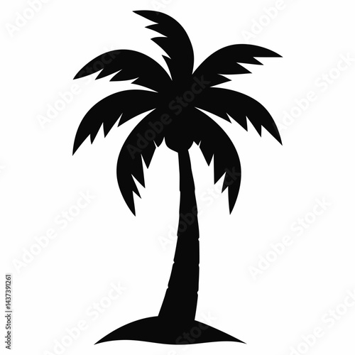 palm tree silhouette vector on white background