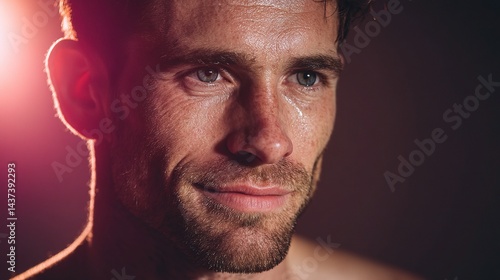 Portrait of a Man Reflecting on Wellness in a Studio Environment