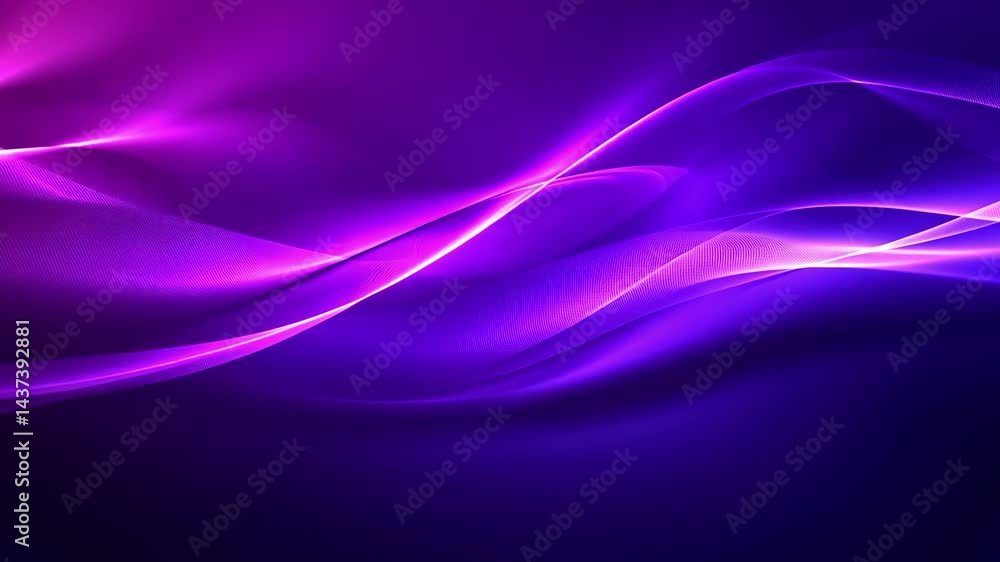 Abstract waves of vibrant purple and blue light flowing gracefully across a dark background Abstract waves of vibrant purple and blue light flowing gracefully across a dark background
