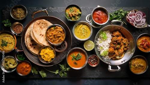 Traditional Indian non-veg thali from Maharashtra with spicy dishes and aromatic flavors. A hearty, cultural, and vibrant meal experience.