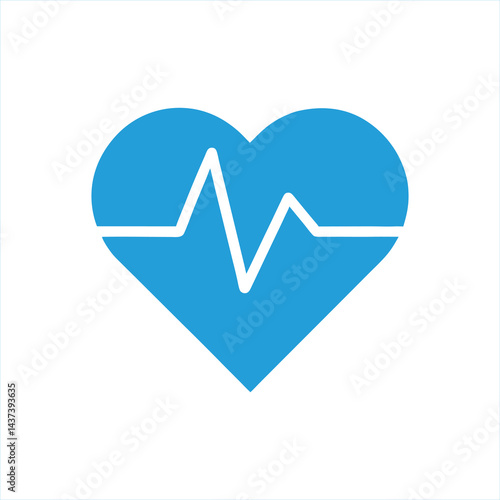 Medical heart cardiology pulse icon vector on white background