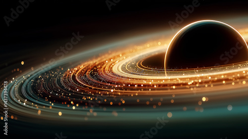 Planet in space on a dark background