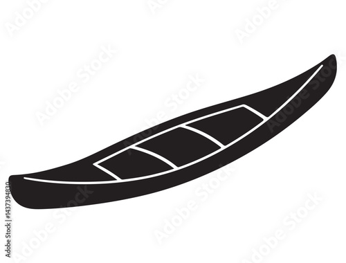 CANOE SILHOUETTE WHITE BACKGROUND