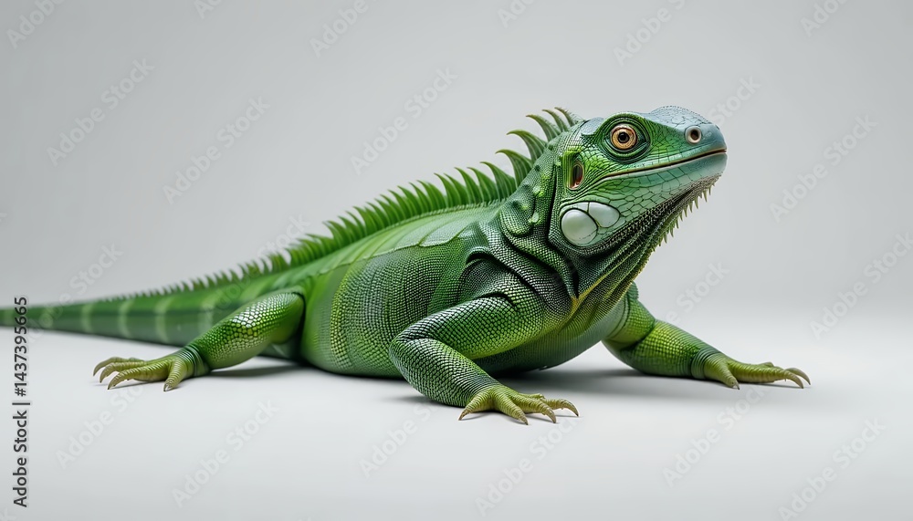 Fototapeta premium Regal Green Iguana Studio Portrait