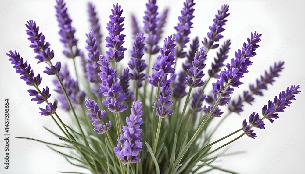 Naklejka premium A lush lavender plant displays its vibrant purple blossoms in a natural setting.