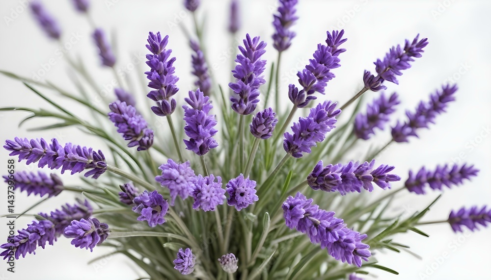 Naklejka premium A captivating close-up shot showcases the lush beauty of vibrant lavender flowers.
