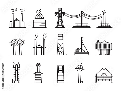 Energy Producer line art icon elegant stylish artwork