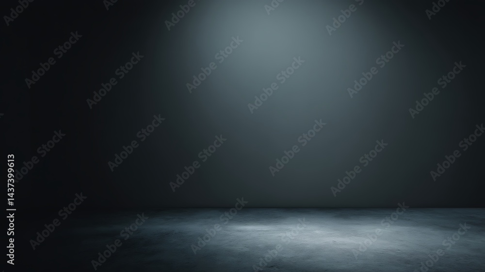 Dark Gray Concrete Floor and Wall with Dramatic Overhead Lighting Dark Gray Concrete Floor and Wall with Dramatic Overhead Lighting