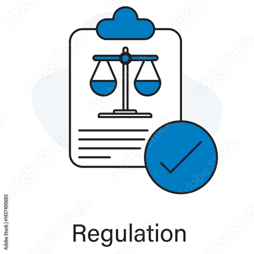 Regulation Icon, Navigating Regulatory Compliance Best PracticeUnderstanding the Impact of Global Regulationss, Regulation in Action How to Stay Compliant, vector