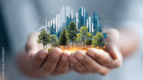 ESG Environmental Social Governance concept. Business investment analysis model. Socially responsible investing strategy. Corporate sustainability performance