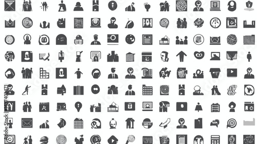 Icon sheet, simple shapes, Crowdsource Network icons