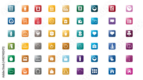 Icon sheet, simple shapes, Crowdsource Network icons
