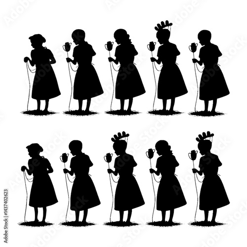 eight maids a milking 2.svg SVG on a transparent background