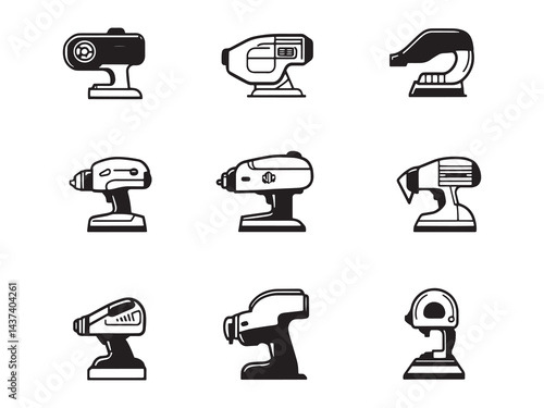 Orbital Sander art icon elegant clean outline illustration