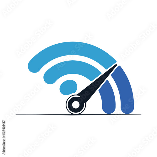 Internet Speed Icon Blue Gradient and Needle
