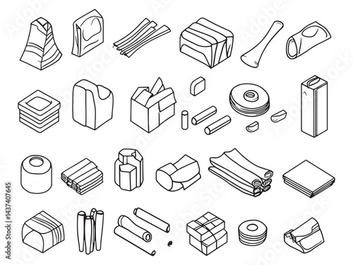 Packing Material art icon clean modern vector style design