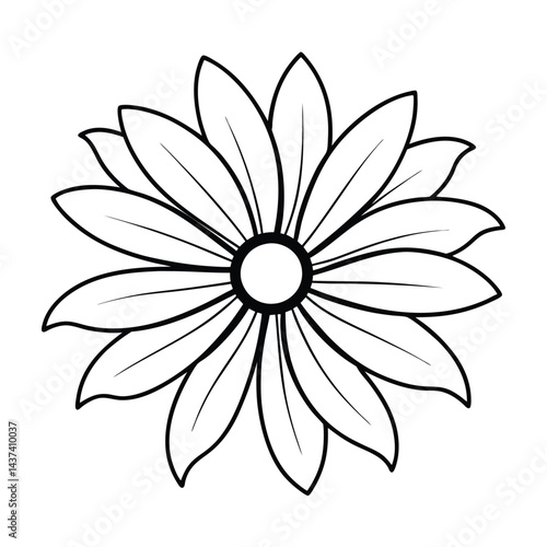  Vibrant Black-Eyed Susan Flower Line Art – Black and White Rudbeckia Illustration for Coloring Book and Design