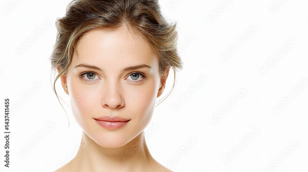 Natural Beauty Portrait of Young Woman with Clear Skin and Radiance Natural Beauty Portrait of Young Woman with Clear Skin and Radiance