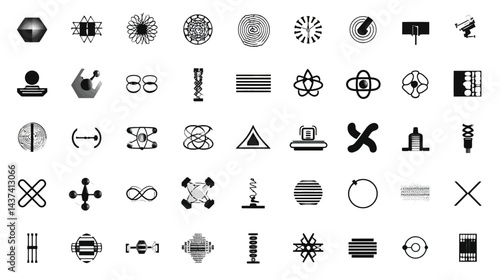 Icon sheet, simple shapes, Quantum Computer icons