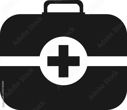 Medical suitcase, medical suitcase icon, doctor suitcase. Design image, poster, vector, vector illustration.