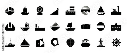 Icon sheet, simple shapes, Ship icons