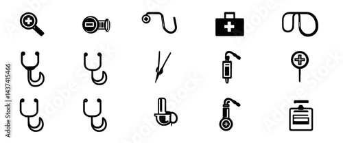 Icon sheet, simple shapes, Stethoscope icons