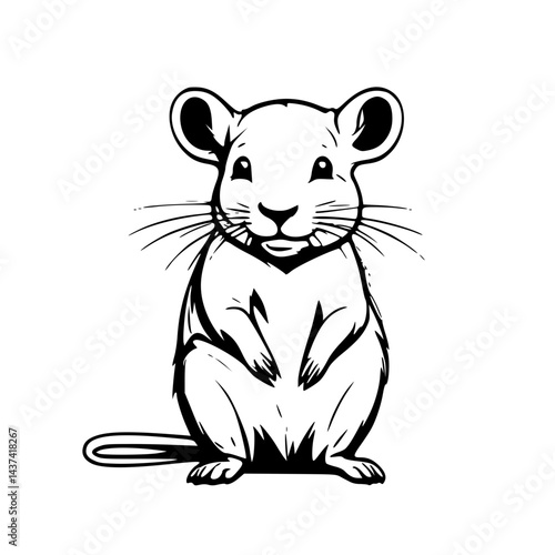 AI-generated vector illustration of a cute rat, isolated on white background, perfect for animal and pest control-themed designs.