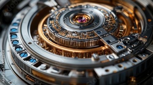 Wallpaper Mural Intricate close-up of a futuristic mechanical device showcasing detailed gears and circuits Torontodigital.ca