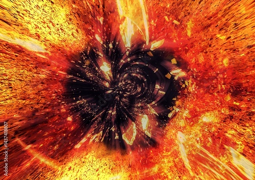 爆発する火炎の3dイラスト背景