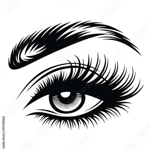 Eyelash Extensions CloseUp of a Stylized Female Eye with Bold Lashes