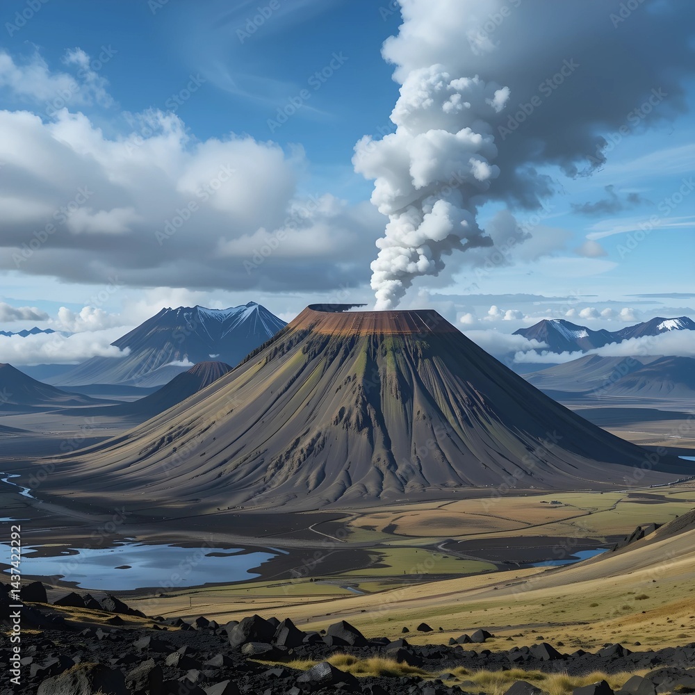 Fototapeta premium Theme: Northern Country Nature - Iceland AI Generated