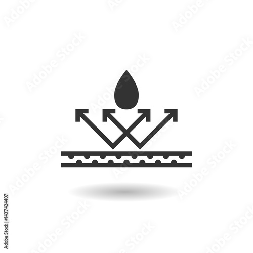 Waterproof, drop resistant icon with shadow