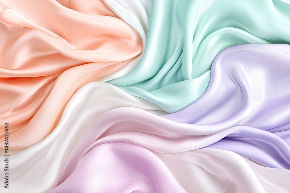 Obraz premium Flowing Pastel Fabrics