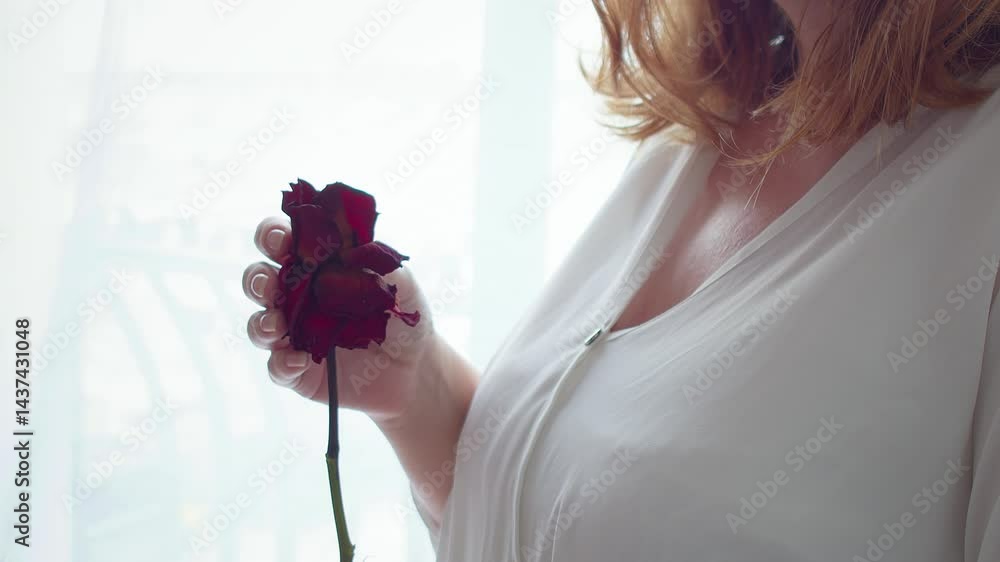 custom made wallpaper toronto digitalWoman holding a withered red rose, symbol of a breakup