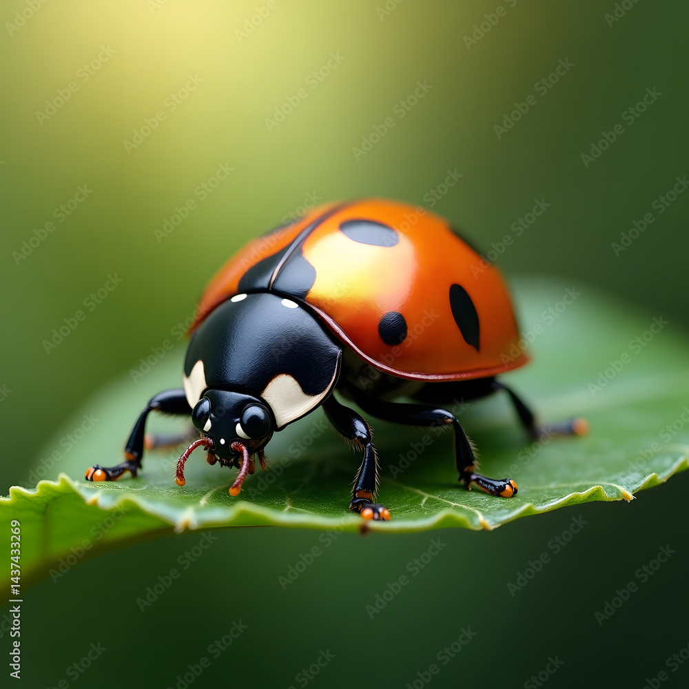 Fototapeta premium Artistic Rainbow Ladybug Macro Photography