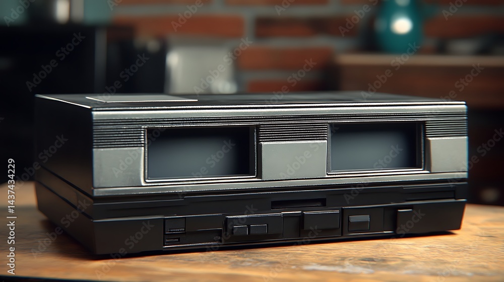 Fototapeta premium Vintage video cassette player retro technology