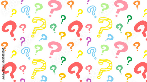 Seamless background illustration with question marks.